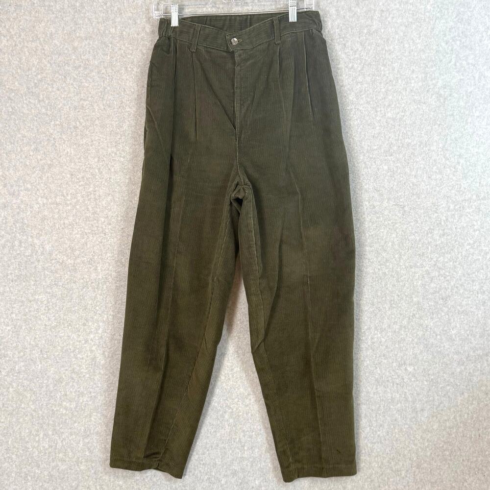 Venezia Pleated Corduroy Trouser Pants Size 14 Bareback Preppy USA Vtg 80s